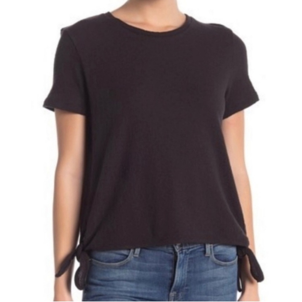 Madewell Texture & Thread Modern Side-tie Top in Black